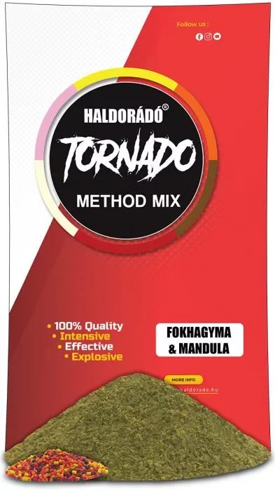 Gyors kiszállítás Haldorádó Tornado Method Mix Etetőanyag Fokhagyma-Mandula 500g