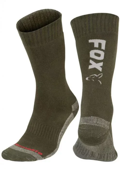 Végkiárusítás FOX Thermolite Green/Silver Hosszú Zokni 40-43-as