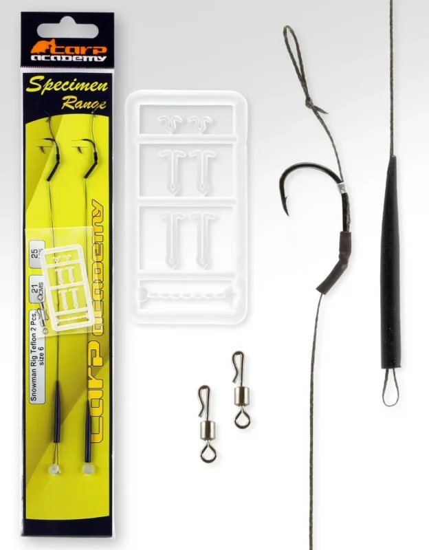 Carp Academy Snowmen Rig Teflon Előkötött Horog 6 25lb Biztonságos fizetés