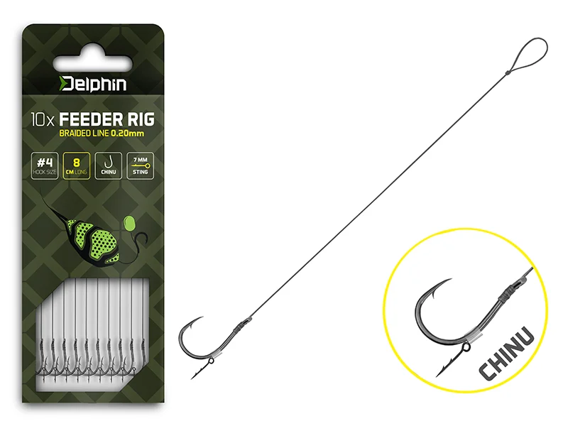 Biztonságos fizetés Delphin – Braided Sting Feeder Rig / 10db