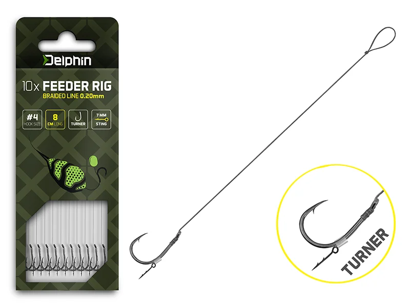 Kiárusítás Delphin – Braided Sting Feeder Rig / 10db