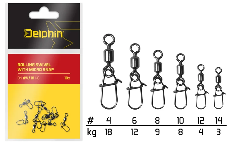 Delphin – Rolling swivel with micro snap / 10db Biztonságos fizetés