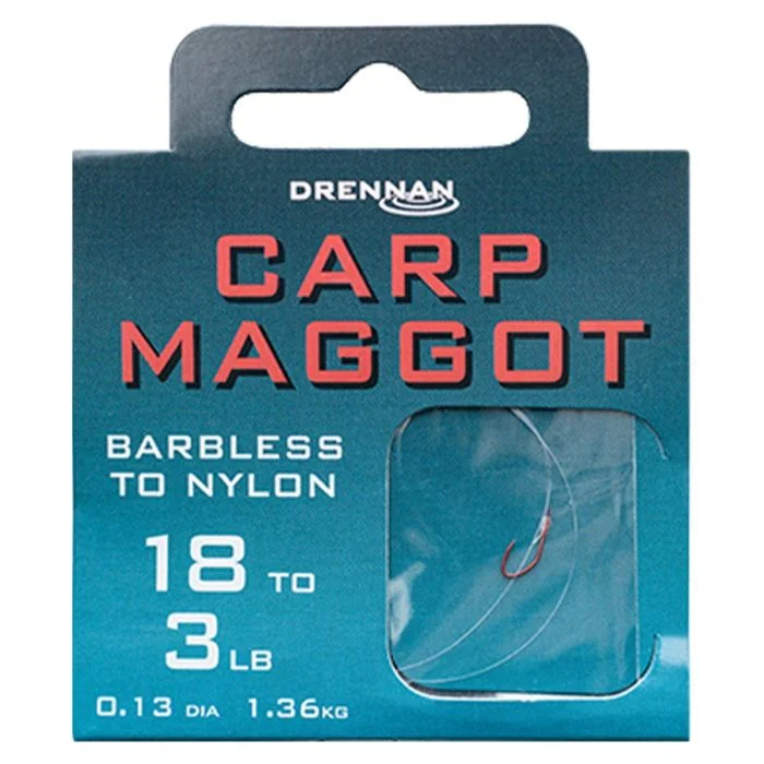 Különleges ajánlat Drennan Carp Maggot Hooks To Nylon 25CM (HNCMGB014-020)