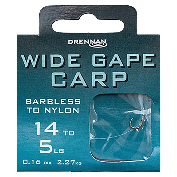 Akciós ár Drennan Wide Gape Carp Hooks To Nylon 20CM (HNWGCB010-018)