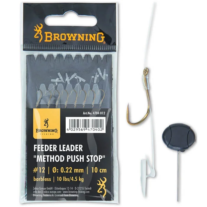 Vedd meg online Browning Feeder Leader Method Push Stop Barbless 10CM (BR_4704012-18)