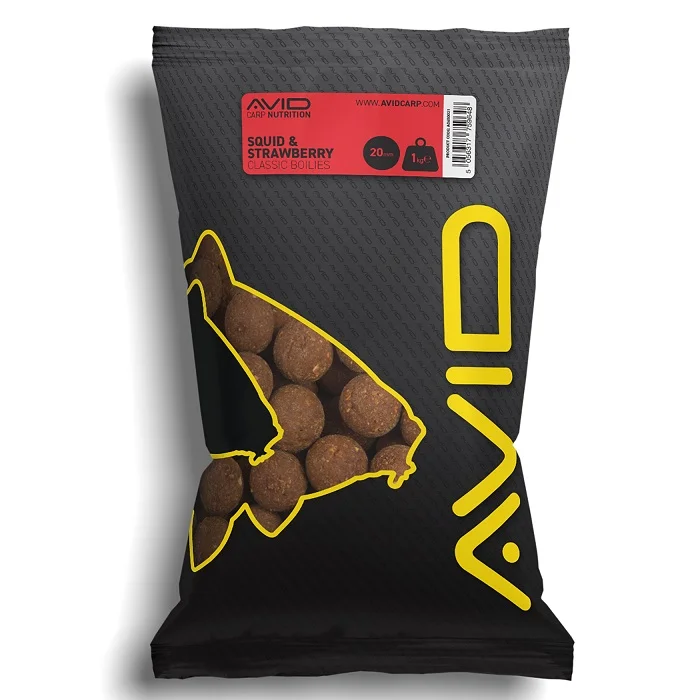 Gyors szállítás Avid Carp Squid & Strawberry Boilies 1kg 20mm (A0650021)
