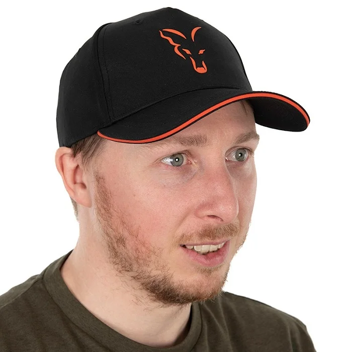 Fox Collection Black & Orange Baseball Cap (CHH015) Korlátozott ajánlat