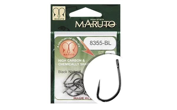 Vedd meg most MARUTO HOROG 8355BL CARP HOOKS FORGED STRAIGHT EYE BARBLESS HC BLACK NICKEL 4