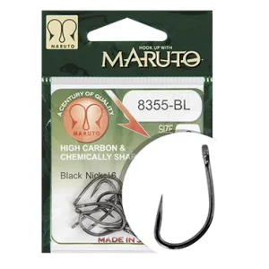 Biztonságos vásárlás MARUTO HOROG 8355BL CARP HOOKS FORGED STRAIGHT EYE BARBLESS HC BLACK NICKEL 6