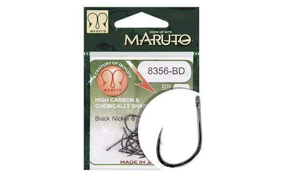 MARUTO HOROG 8356-BD CARP HOOKS BARBED FORGED STRAIGHT EYE HC BLACK NICKEL 12 Szuper ajánlat