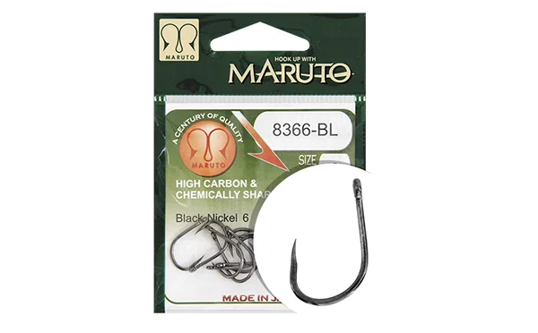 Biztonságos fizetés MARUTO HOROG 8366BL CARP HOOKS BARBLESS STRAIGHT EYE FORGED REVERSED RINGED HC BLACK NICKEL 10