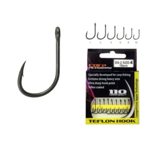 CARP ACADEMY Teflon Hook XS-2 4-es pontyozó horog Expressz kézbesítés