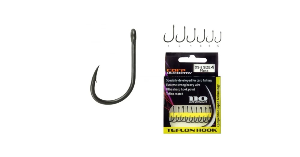CARP ACADEMY Teflon Hook XS-2 4-es pontyozó horog Expressz kézbesítés