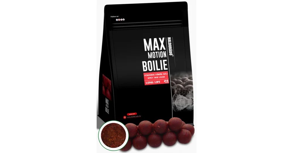HALDORÁDÓ MAX MOTION Boilie Long Life 24 mm - Fűszeres Vörös Máj Nézd meg most