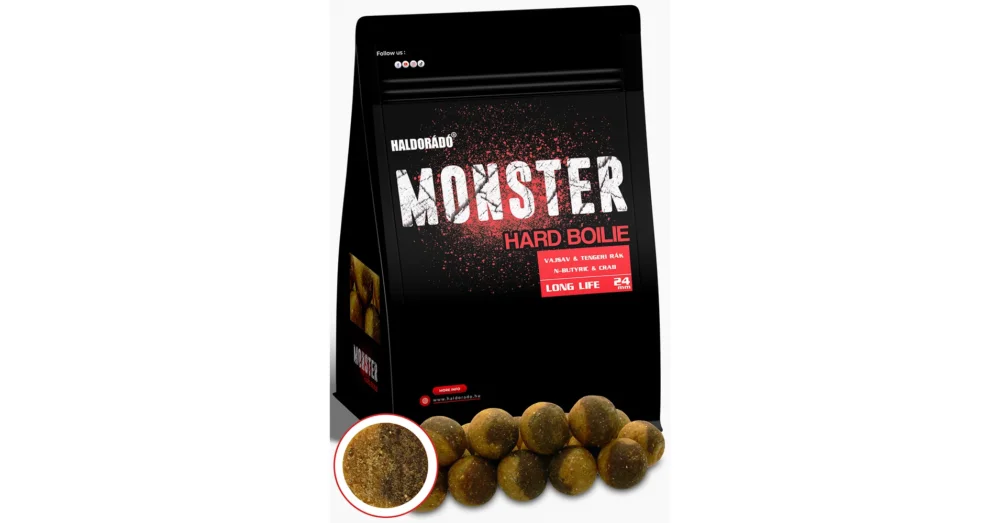 HALDORÁDÓ MONSTER Hard Boilie 24+ mm - Vajsav & Tengeri rák Ne maradj le