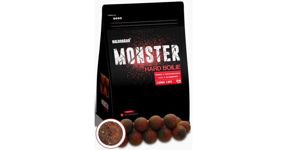 HALDORÁDÓ MONSTER Hard Boilie 24+ mm - Tonhal & Szúnyoglárva Kedvezmény