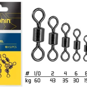DELPHIN Rolling Swivel A-01/10db Forgókapocs BN/ 6 Akció