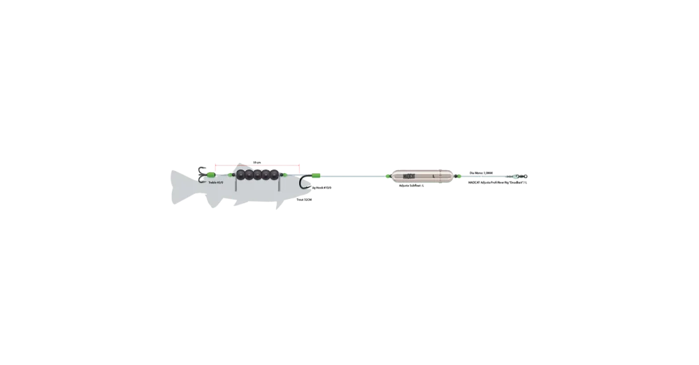 Utolsó esély MADCAT Adjusta Profi River Rig Deadbait 180cm/1.00mm/ 1/0+6/0 harcsázó előkötött szerelék