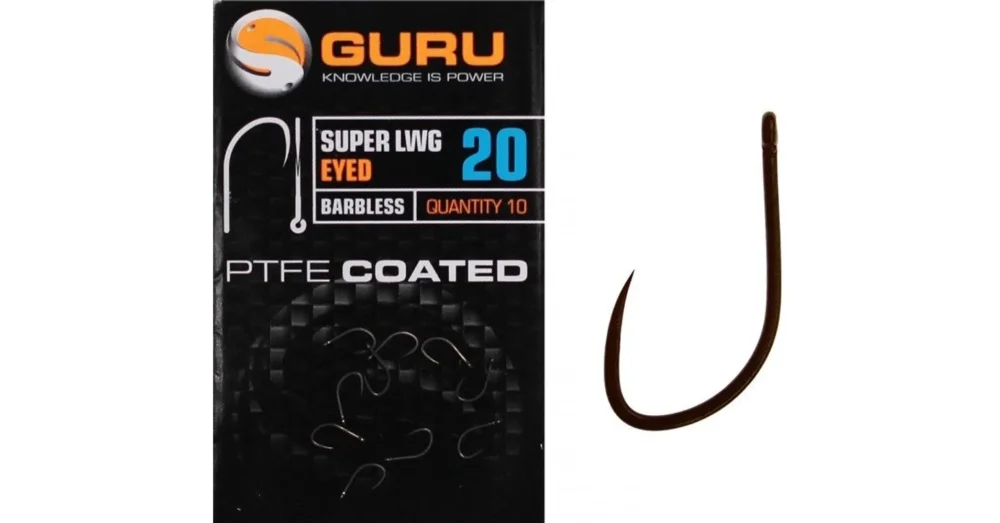 Alacsony ár GURU Super LWG Hook Size 12 Barbless/Eyed szakáll nélküli horog