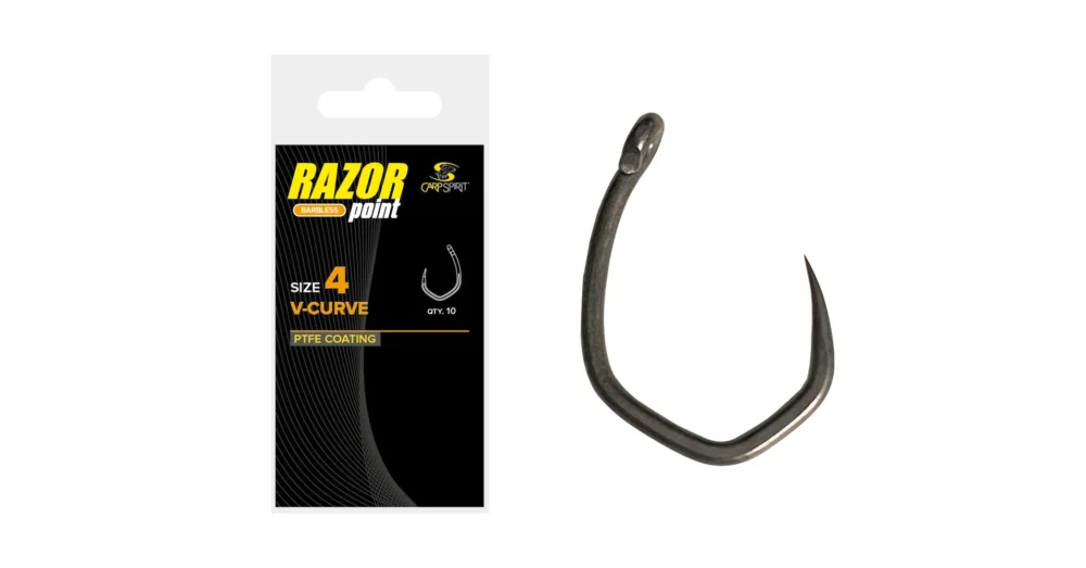 CARP SPIRIT Razor V-Curve Barbless S6 bojlis horog Kedvezmény