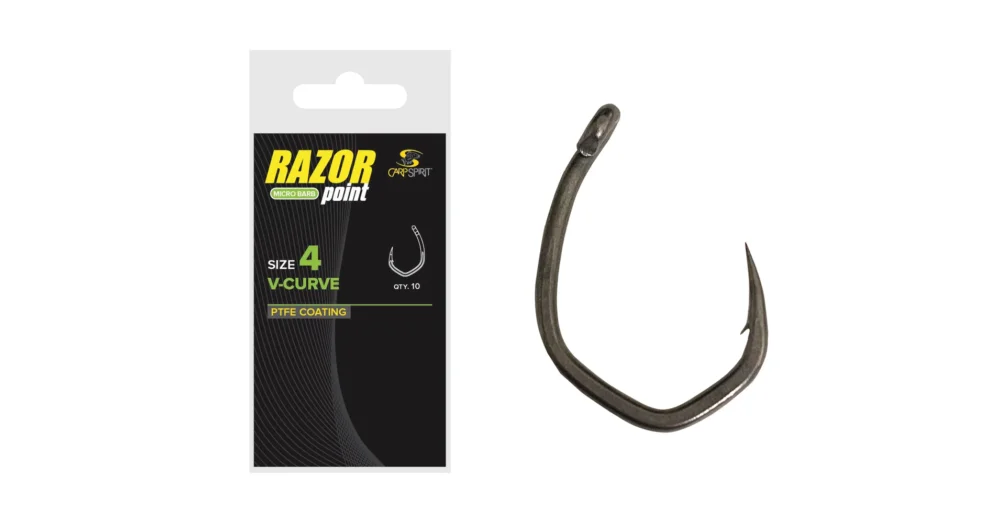 Korlátozott ajánlat CARP SPIRIT Razor V-Curve Barbed S10 bojlis horog
