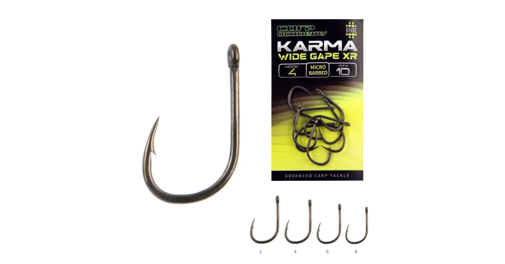 Biztonságos fizetés CARP ACADEMY KARMA Wide Gape XR 2-es pontyozó horog