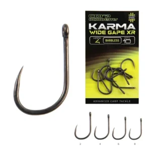 Újdonság CARP ACADEMY KARMA Wide Gape XR 2-es szakáll nélküli pontyozó horog