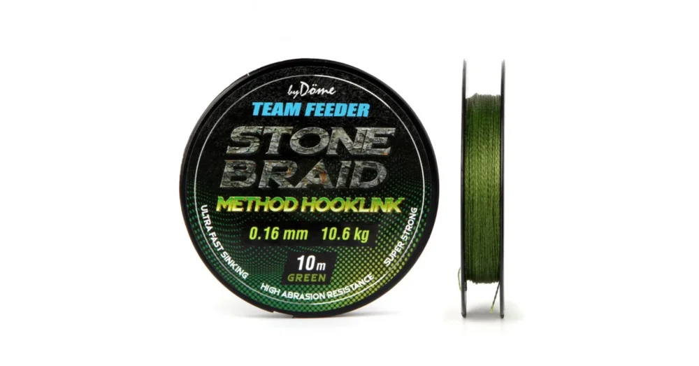 Árengedmény BY DÖME TEAM FEEDER Stone Braid Green 10m 0,08mm fonott előkezsínór