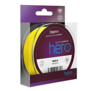 Szuper akció DELPHIN HERO 8 fluo sárga 0,50mm/36,40kg/300m fonott zsinór