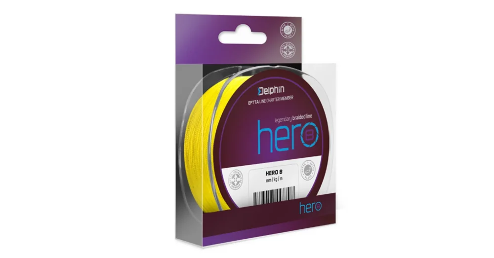 Szuper akció DELPHIN HERO 8 fluo sárga 0,50mm/36,40kg/300m fonott zsinór