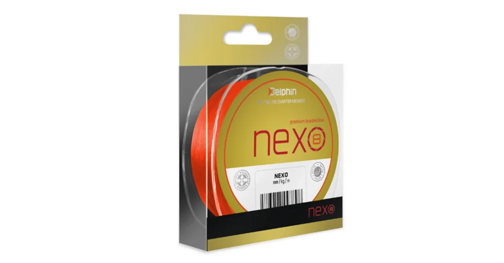Akciós ár DELPHIN NEXO 8 Fluo Narancsszínű 0,16mm/9,9kg/300m Fonott Zsinór