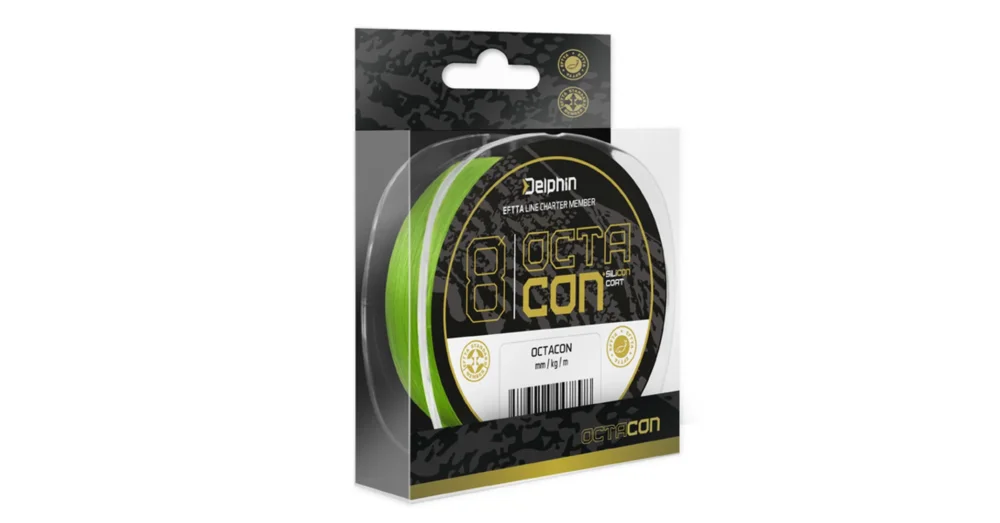 Biztonságos fizetés DELPHIN OctaCON fluo zöld 0,18mm/11,5kg/135m fonott zsínór