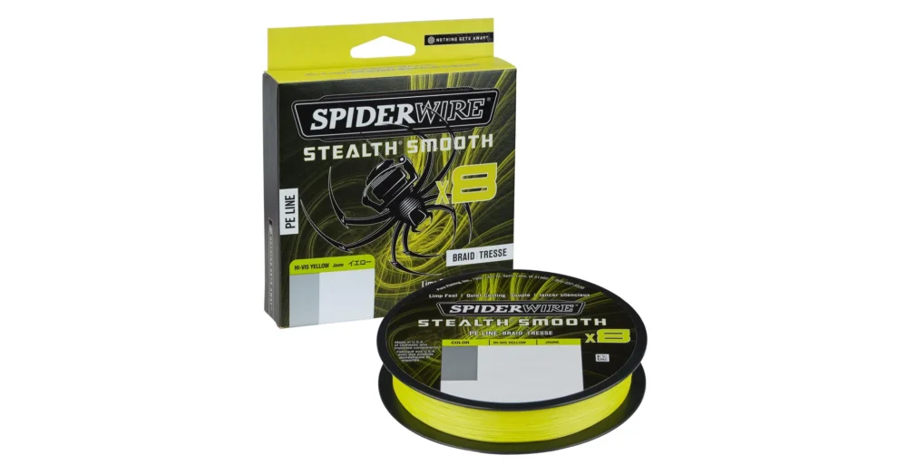 Vedd meg online SPIDERWIRE Stealth Smooth8 x8 PE Braid Yellow 0.39mm/46.3kg/150m fonott zsínór