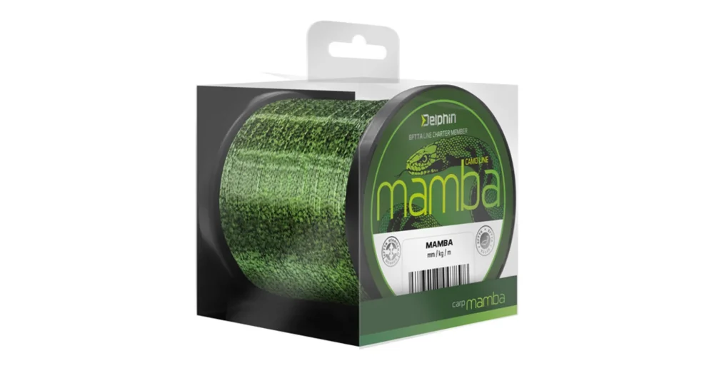 Szezonális akció DELPHIN MAMBA Carp camou 0,28mm/6,1kg/600m Pontyozó zsinór