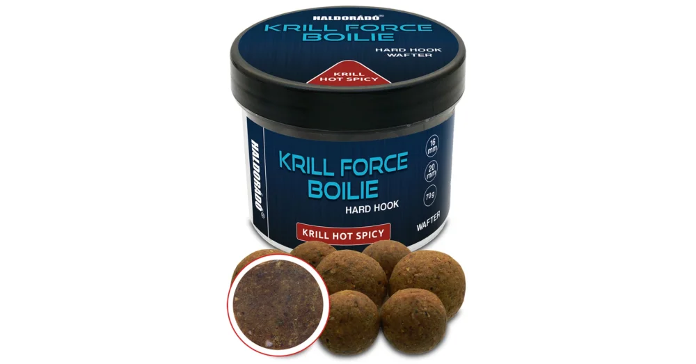 HALDORÁDÓ KRILL FORCE Boilie Hard Hook Wafter 16, 20 mm - Krill Hot Spicy Vásárlói kedvenc