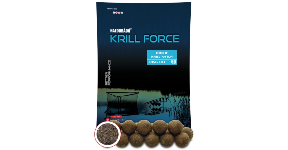 Gyors kiszállítás HALDORÁDÓ KRILL FORCE Boilie Long Life 20 mm - Krill Natur