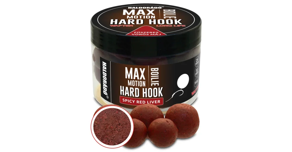 Ajánlat HALDORÁDÓ MAX MOTION Boilie Hard Hook Wafter 24, 30 mm - Fűszeres Vörös Máj