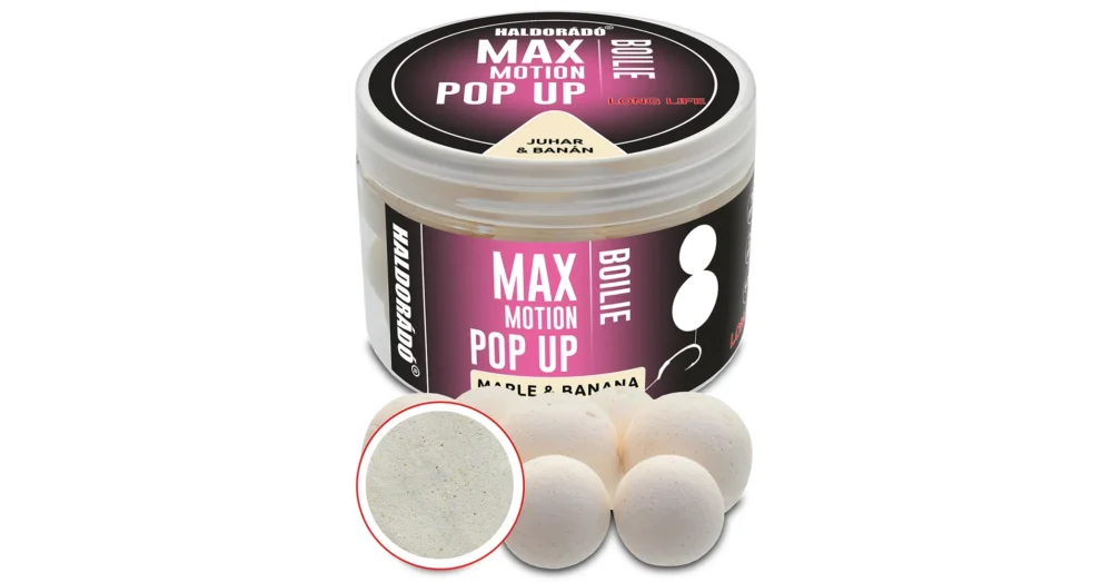 HALDORÁDÓ MAX MOTION Boilie Pop Up 16, 20 mm - Juhar & Banán Újdonság