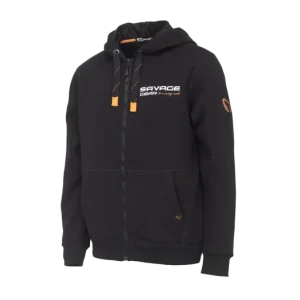 SAVAGE GEAR Urban Zip Hoodie Black XL-es kapucnis pulóver Szezonális akció