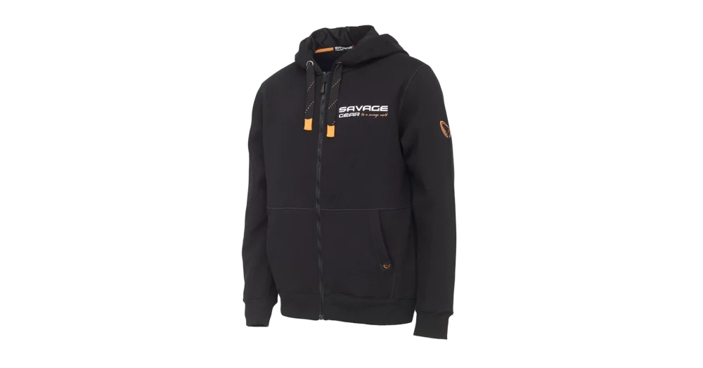 SAVAGE GEAR Urban Zip Hoodie Black XL-es kapucnis pulóver Szezonális akció