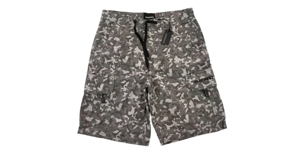 SHIMANO Cargo Shorts Grey Camo M-es Kedvezmény