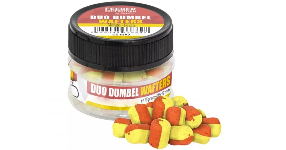 Carp Zoom Feeder Competition Duo Dumbel Wafters horogcsali, o8x12 mm, mangó, barack, 15 g (cz5873) Szuper akció