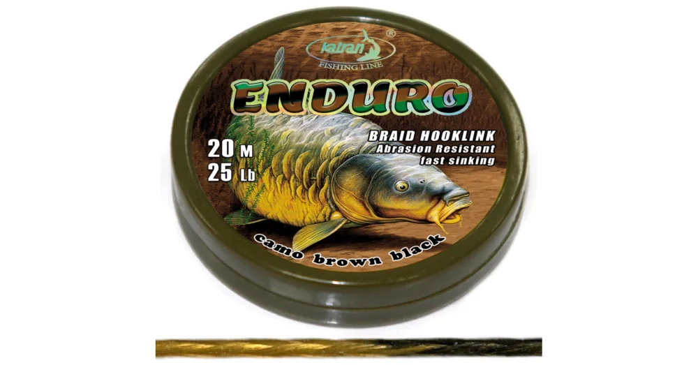 Alacsony ár KATRAN ENDURO BRAIDED HOOK LINKS 25 LB ELŐKE ZSINÓR 20 M