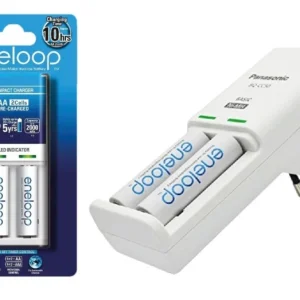 PANASONIC ENELOOP AKKUMULÁTOR TÖLTŐ 1900 mAh + 2DB AA TÖLTHETŐ ELEM Azonnal elérhető
